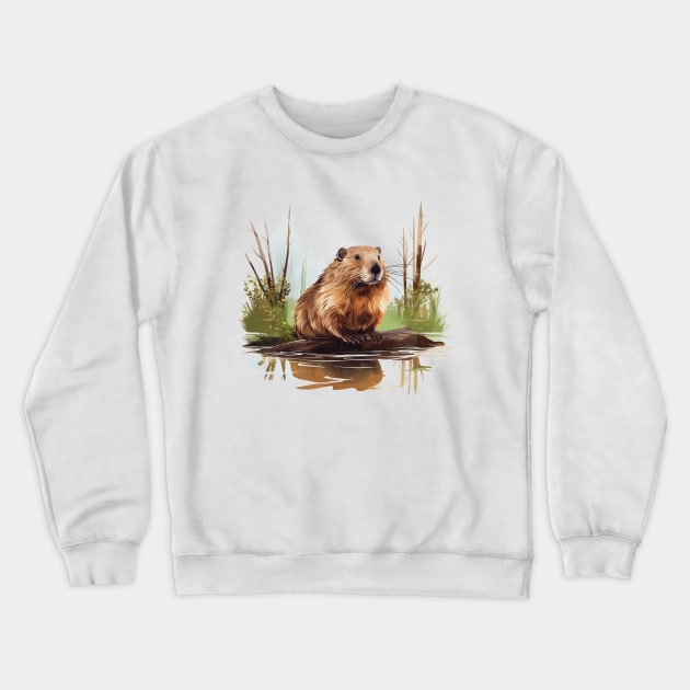 I Love Beaver Crewneck Sweatshirt by zooleisurelife